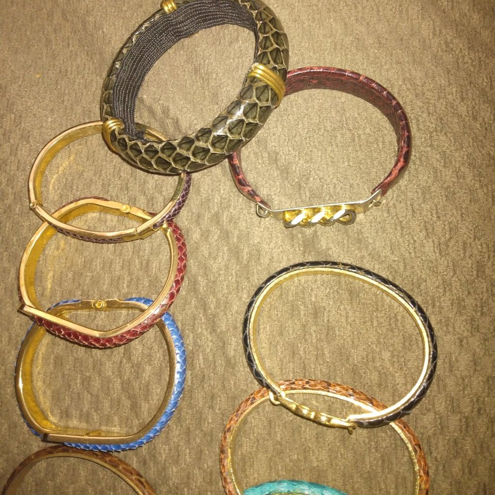 11 Snake Python Bracelets Some Gold Plated 24k It… - image 4